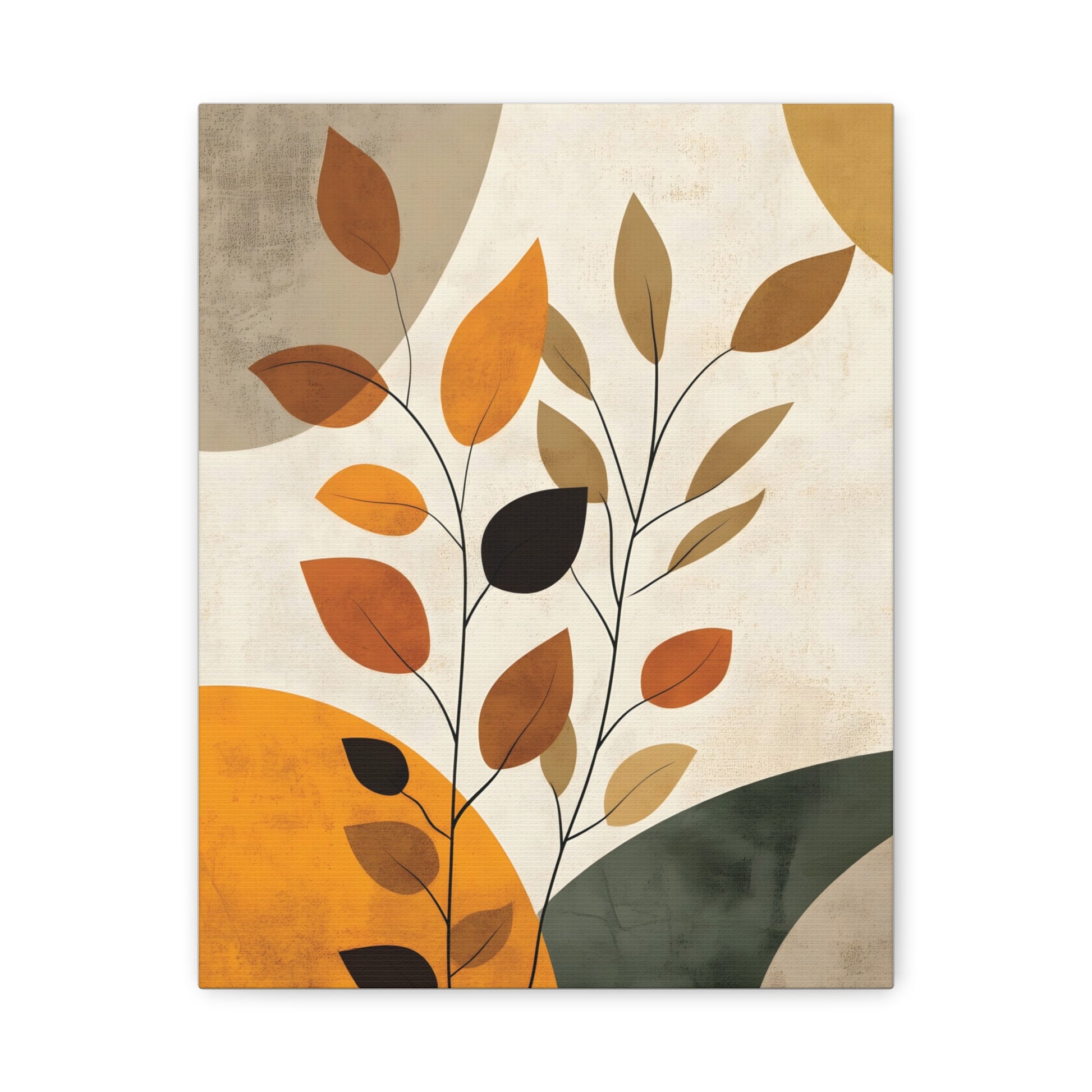 Boho Abstract Botanical Wall Art in Warm Earth Tones
