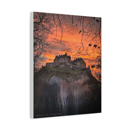 Edinburgh Castle Sunset - Matte Canvas Print By Photographer Fergus King