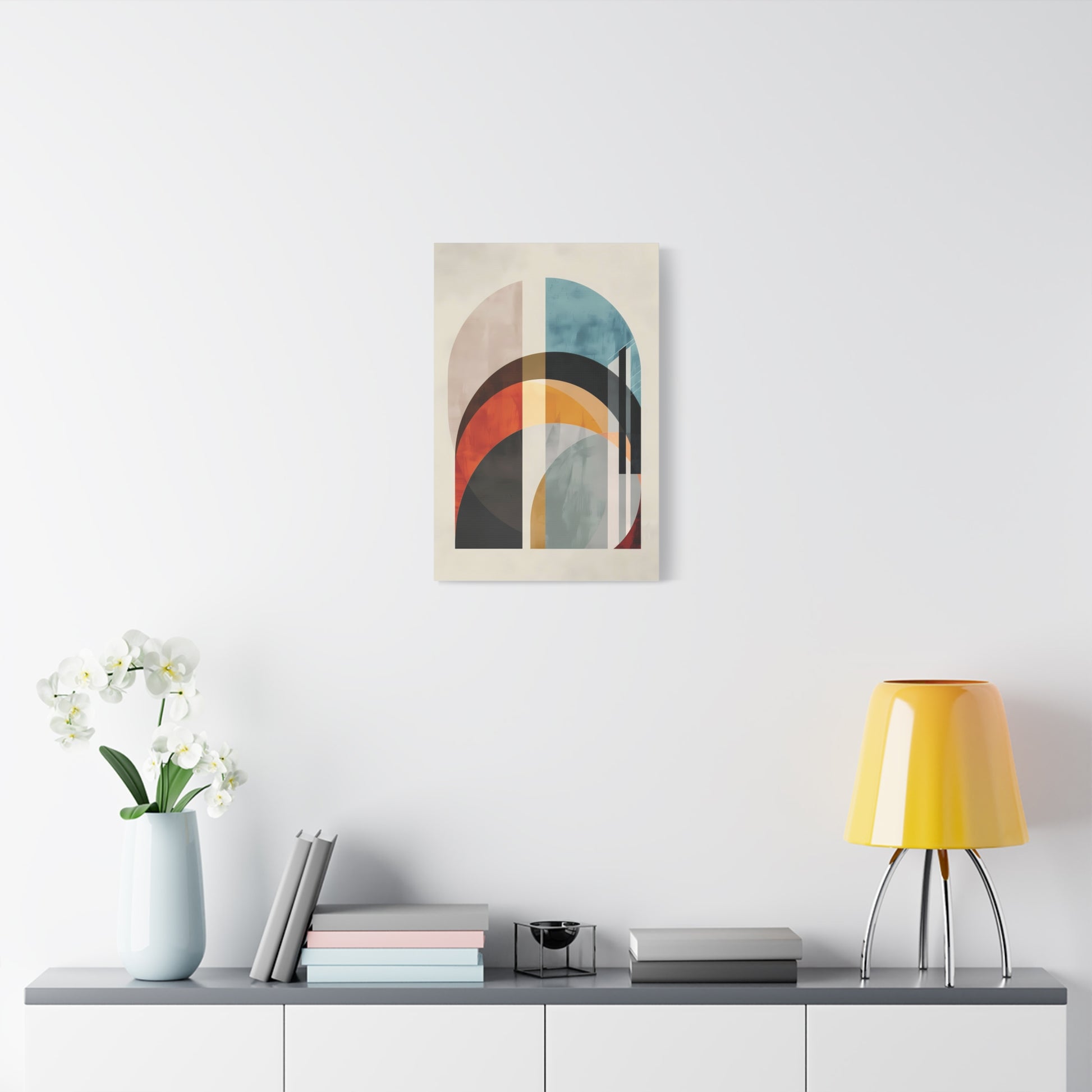 Abstract Archways Canvas Wall Art – Mid-Century Modern Stretched Print