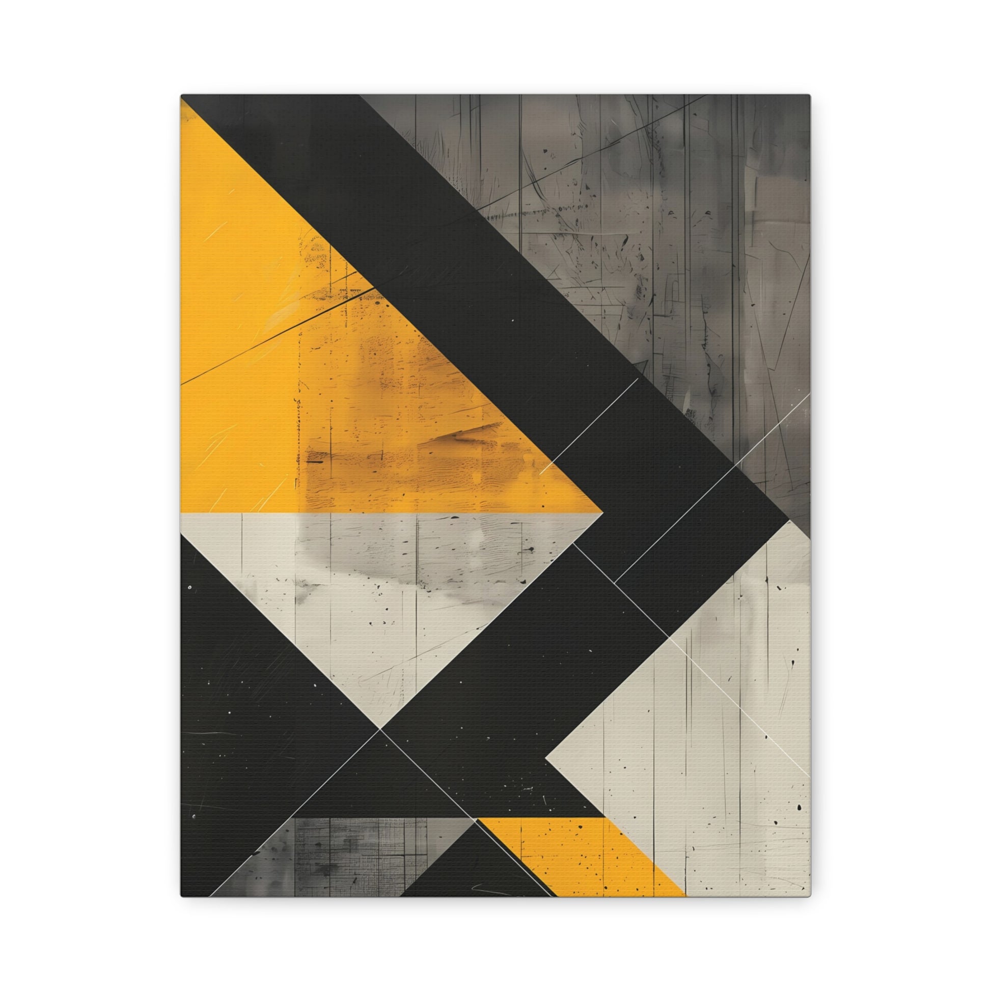 Golden Angles — Modern Yellow Geometric Abstract Wall Art