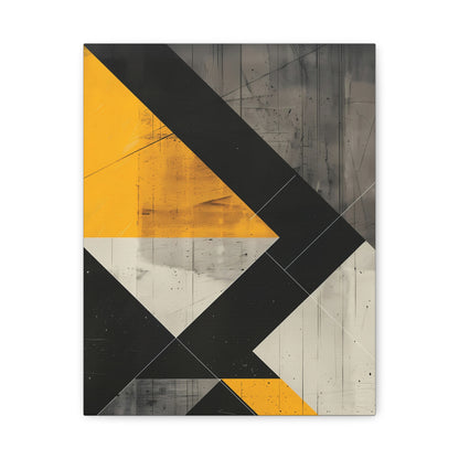 Golden Angles — Modern Yellow Geometric Abstract Wall Art