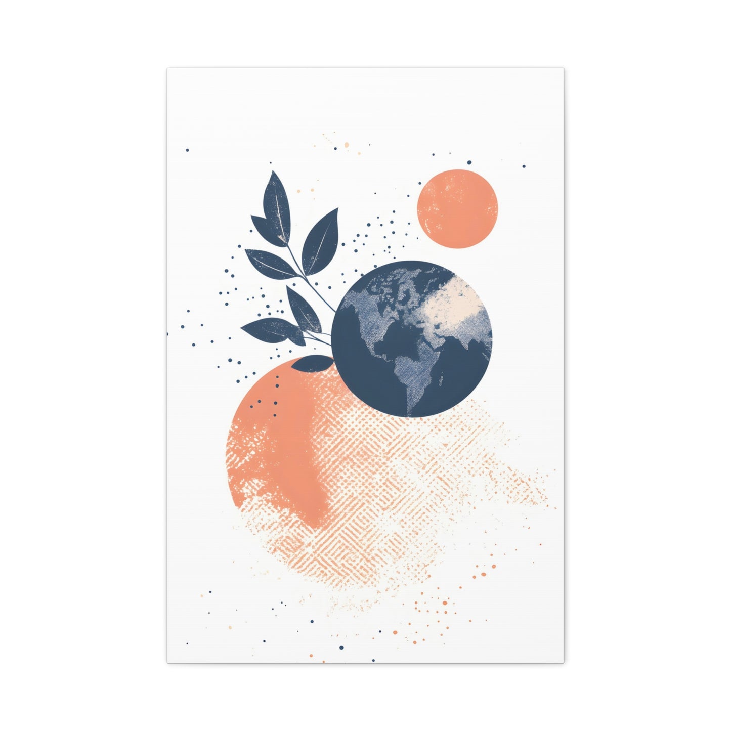 Abstract Earth Art Canvas Print — Botanical Planet Wall Decor