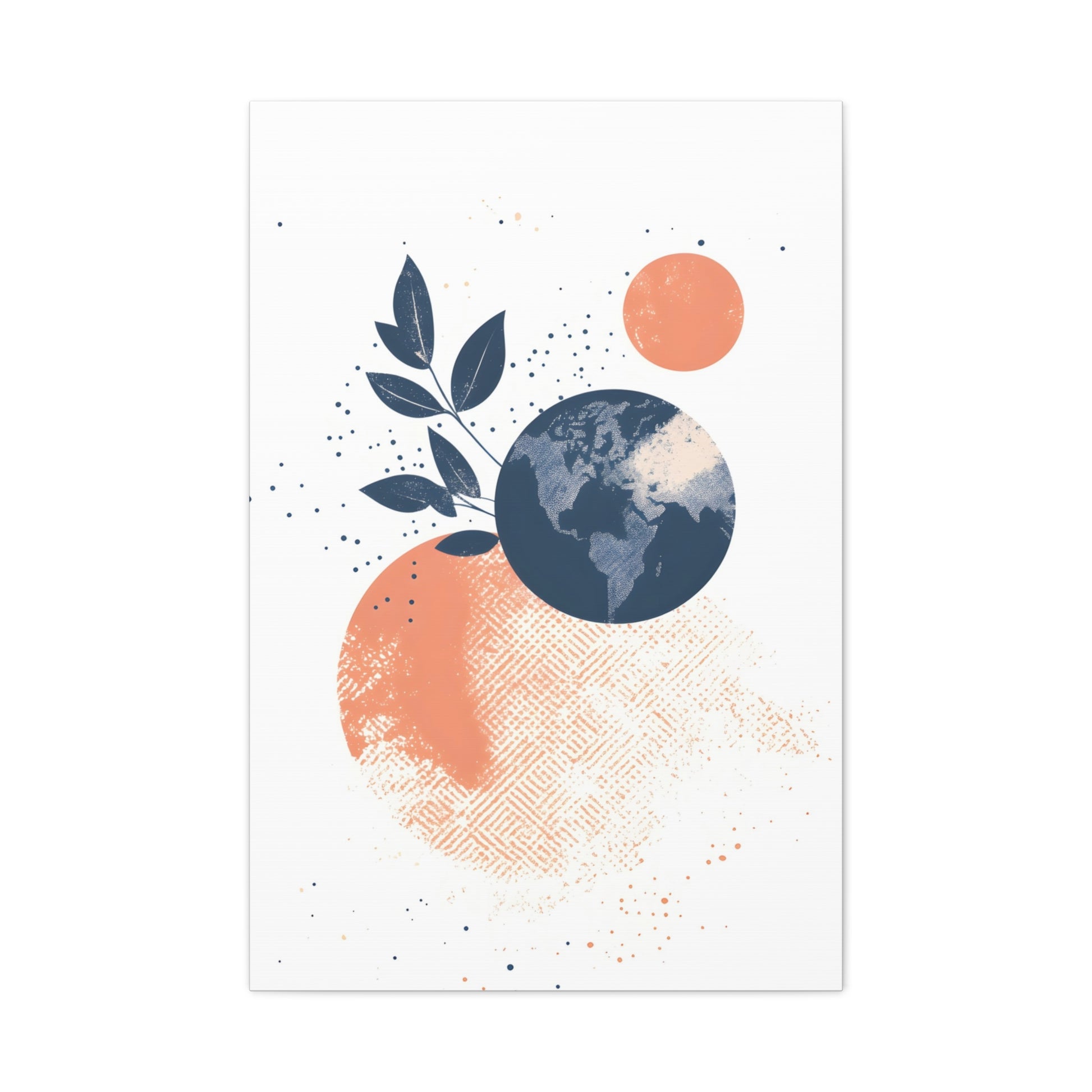 Abstract Earth Art Canvas Print — Botanical Planet Wall Decor