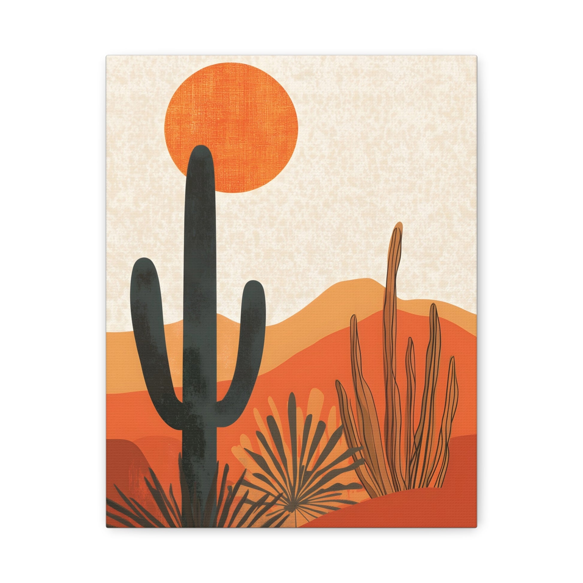 Desert Sunset Canvas Art, Modern Wall Decor