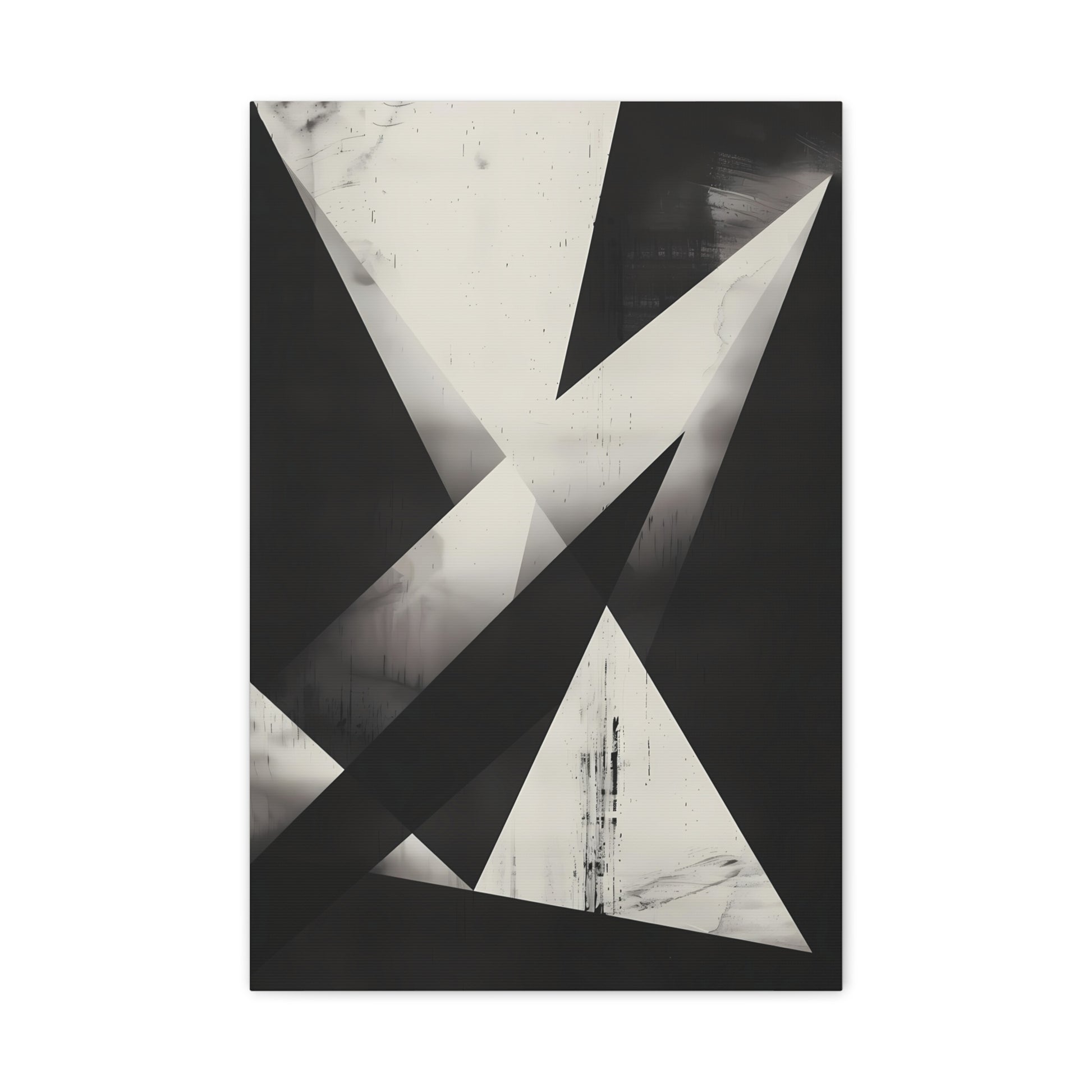 Fractured Silence — Monochrome Geometric Abstract