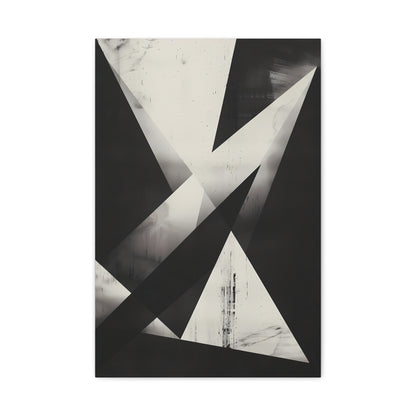 Fractured Silence — Monochrome Geometric Abstract