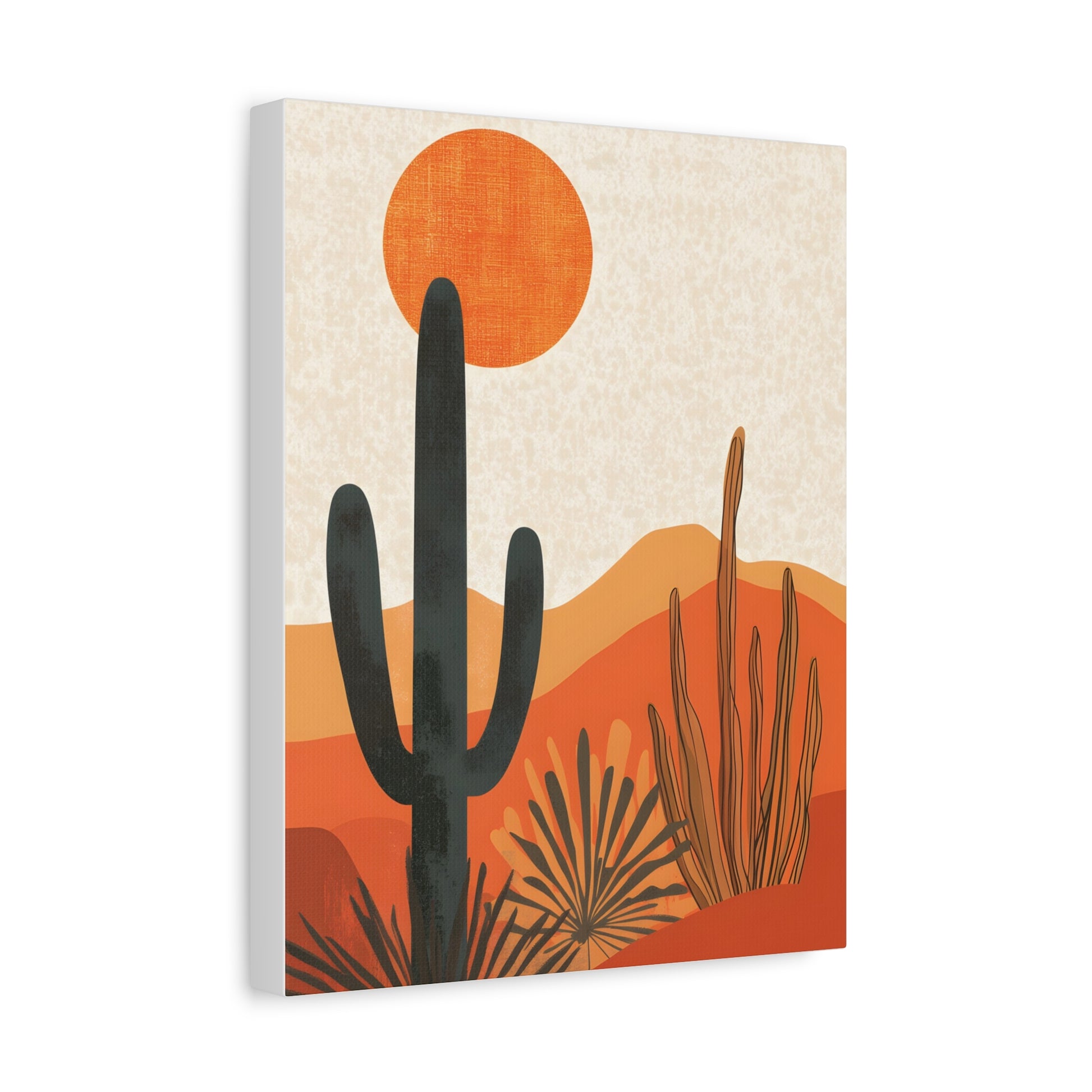 Desert Sunset Canvas Art, Modern Wall Decor