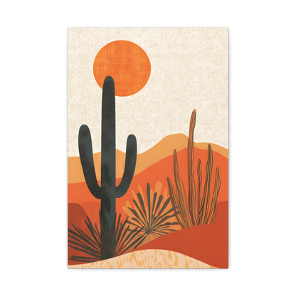 Desert Sunset Canvas Art, Modern Wall Decor