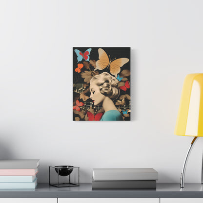 Elegant Butterfly Wall Art Canvas Print, Retro Home Decor