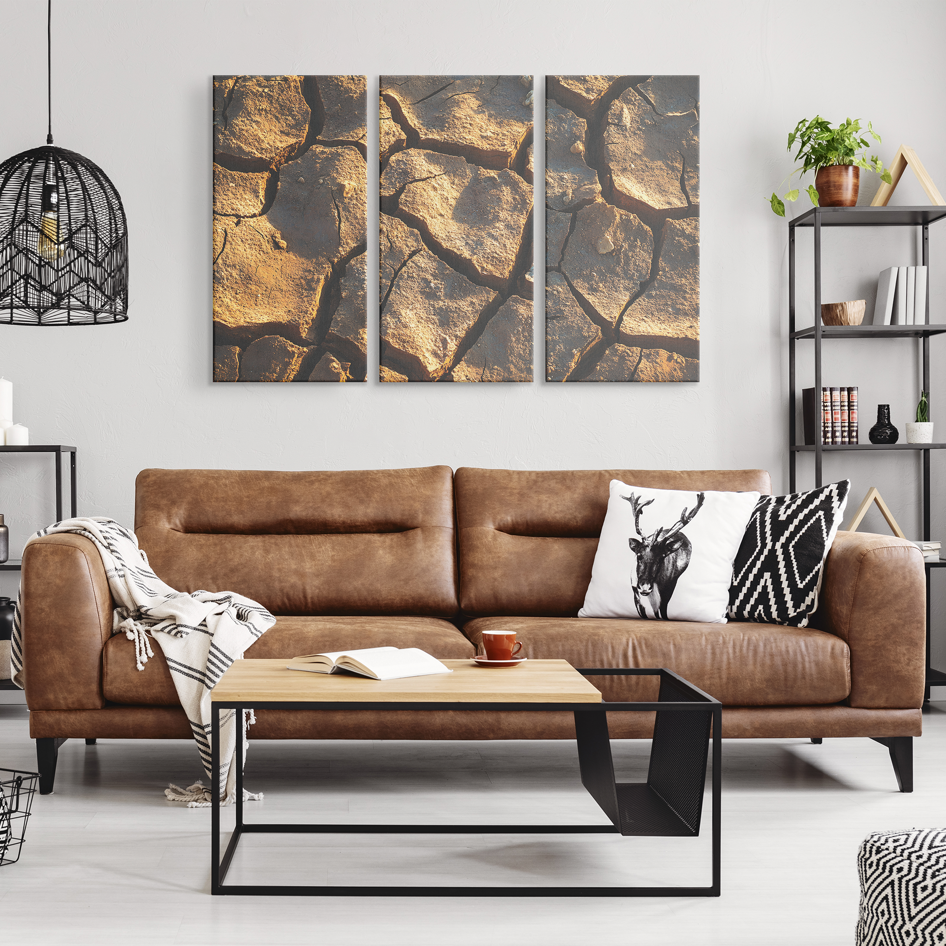 3 Piece Desert Fracture Canvas Art