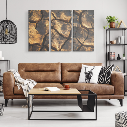 3 Piece Desert Fracture Canvas Art