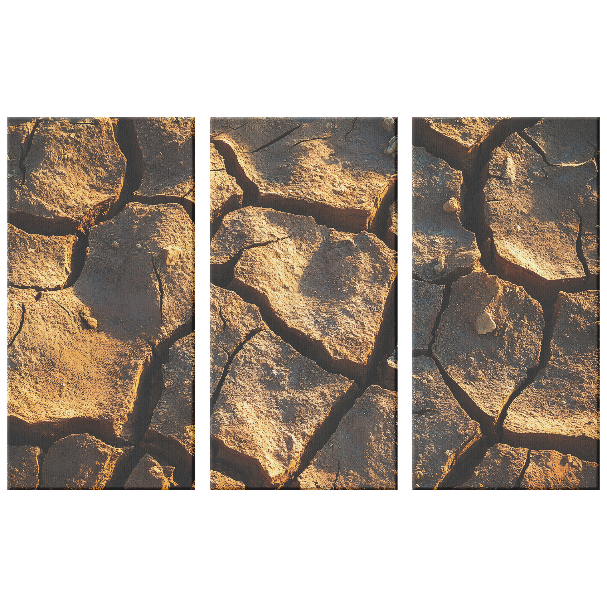 3 Piece Desert Fracture Canvas Art