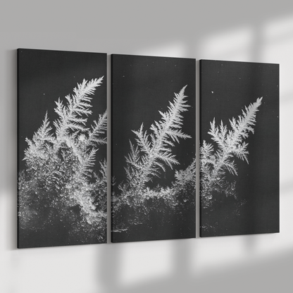 3 Piece Frozen Fern Leaf Canvas Art