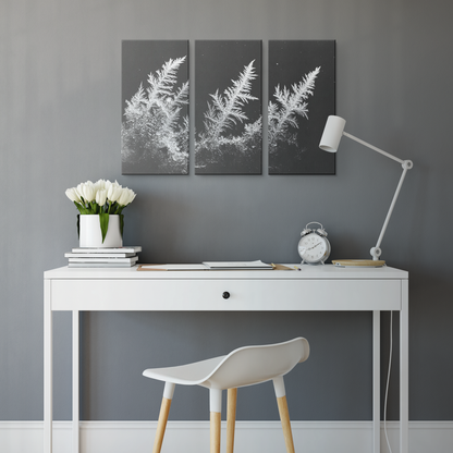 3 Piece Frozen Fern Leaf Canvas Art