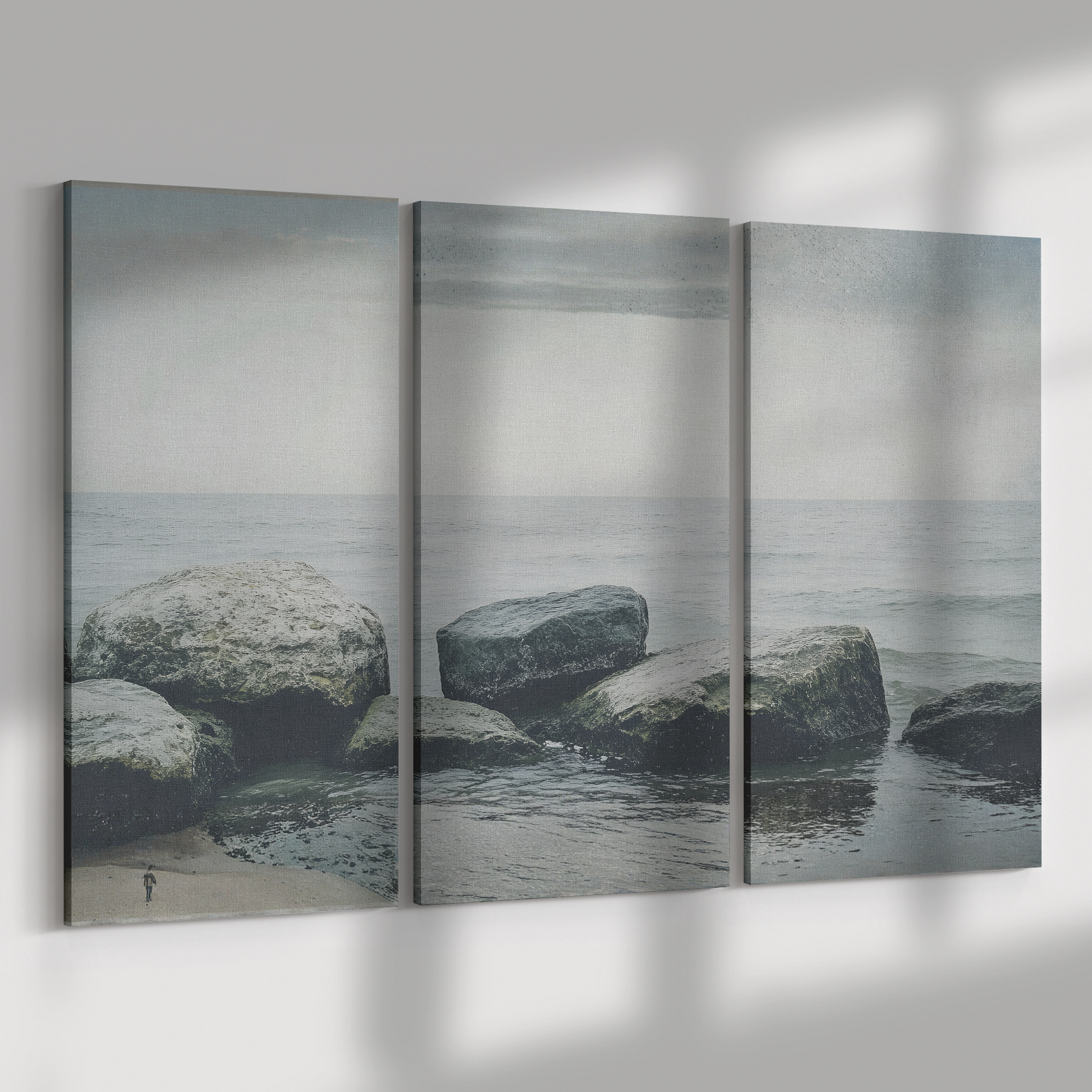3 Piece Rocky Ocean Wall Art