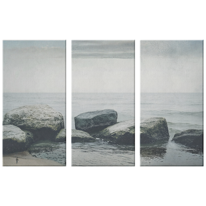 3 Piece Rocky Ocean Wall Art