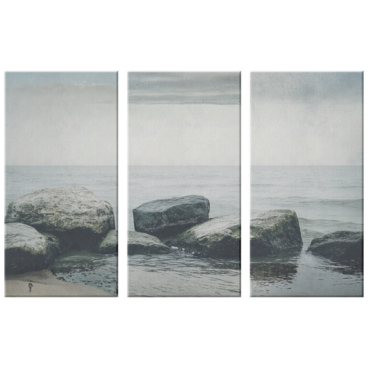 3 Piece Rocky Ocean Wall Art