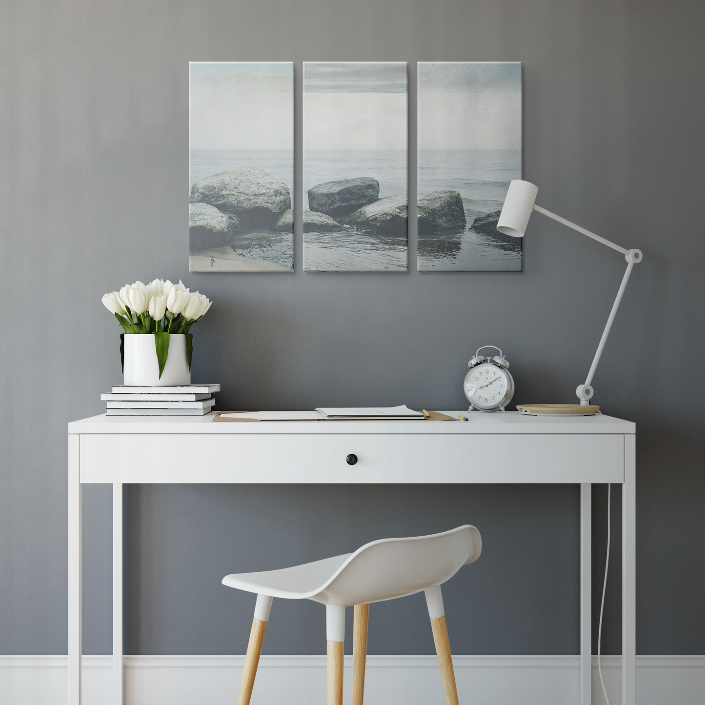 3 Piece Rocky Ocean Wall Art