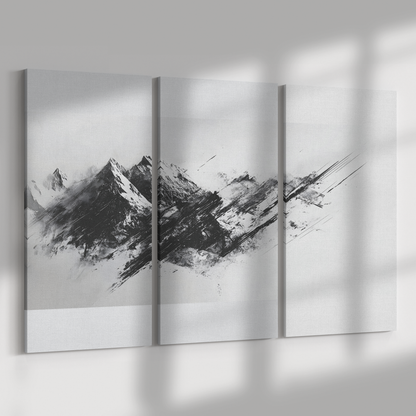 3 Piece Snow-Covered Mountain Art