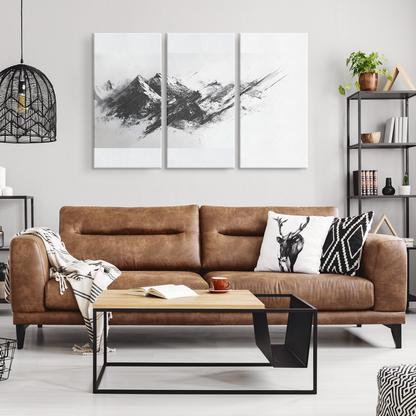 3 Piece Snow-Covered Mountain Art