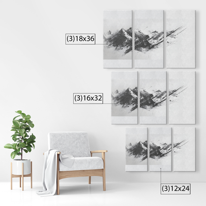 3 Piece Snow-Covered Mountain Art