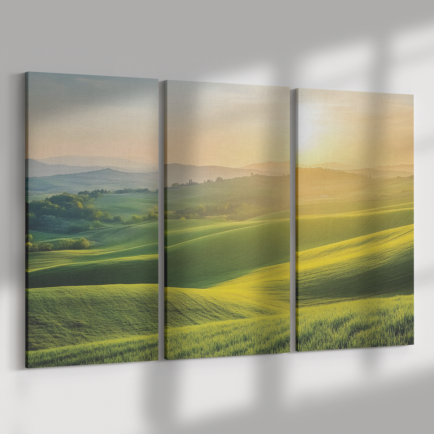 3 Piece Tuscany Hills Sunset Canvas Art