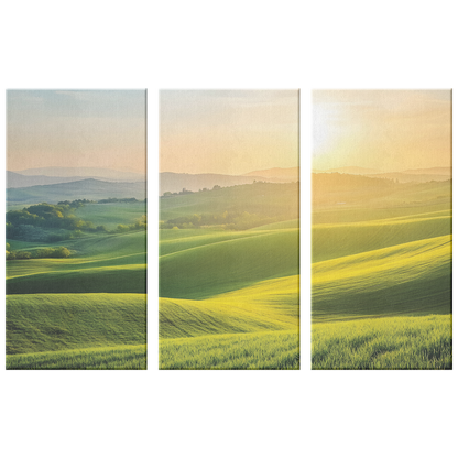 3 Piece Tuscany Hills Sunset Canvas Art