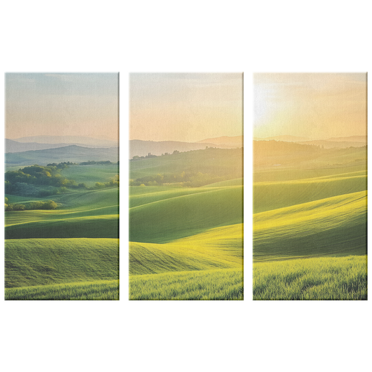 3 Piece Tuscany Hills Sunset Canvas Art