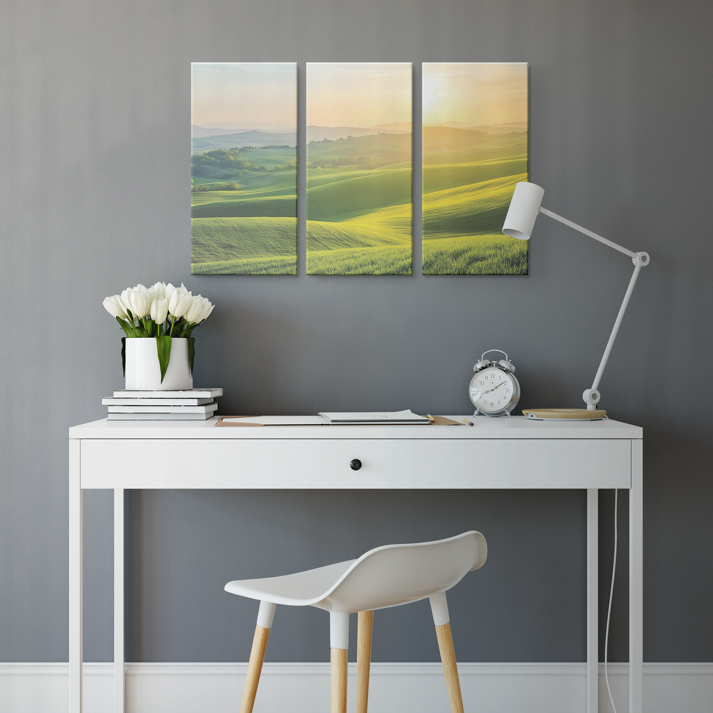 3 Piece Tuscany Hills Sunset Canvas Art