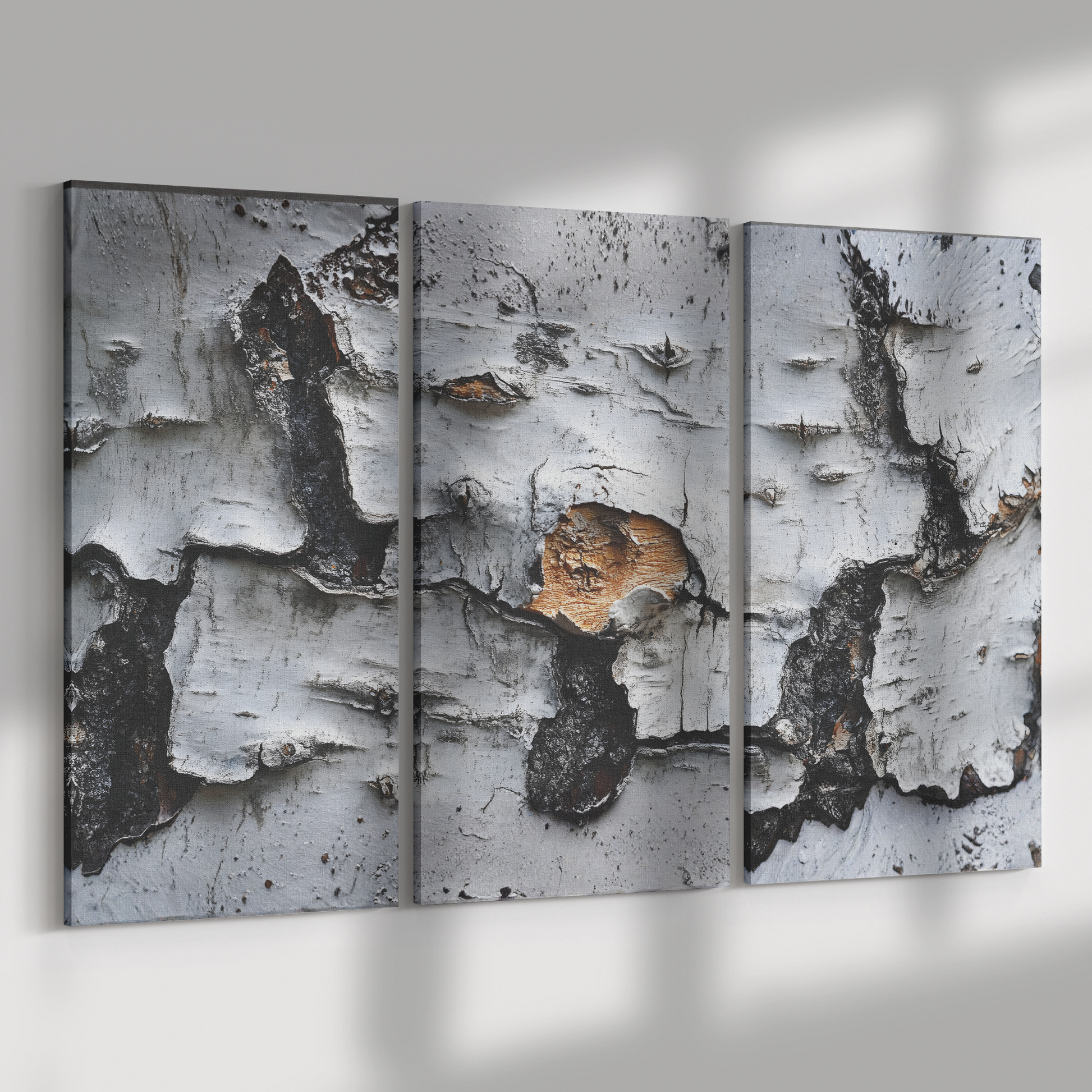 3 Piece Textured Birch Tree Art