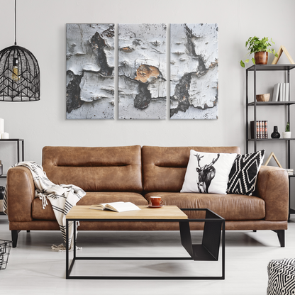 3 Piece Textured Birch Tree Art