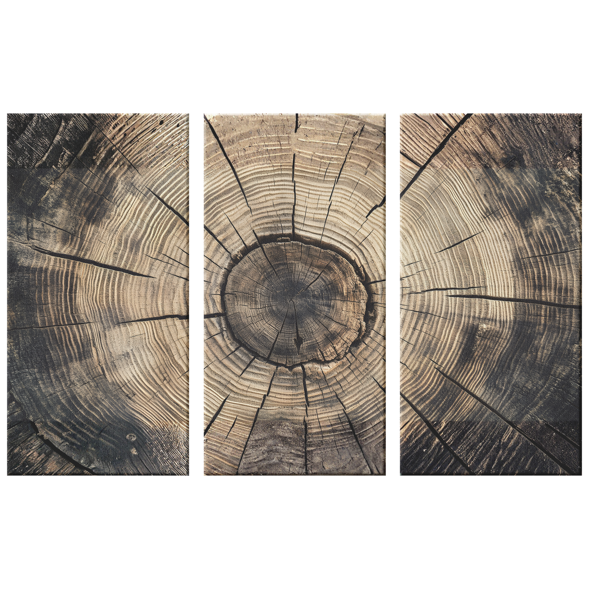 3 Piece peeling bark of a birch tree Art