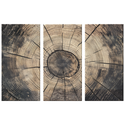 3 Piece peeling bark of a birch tree Art