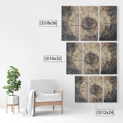 3 Piece peeling bark of a birch tree Art