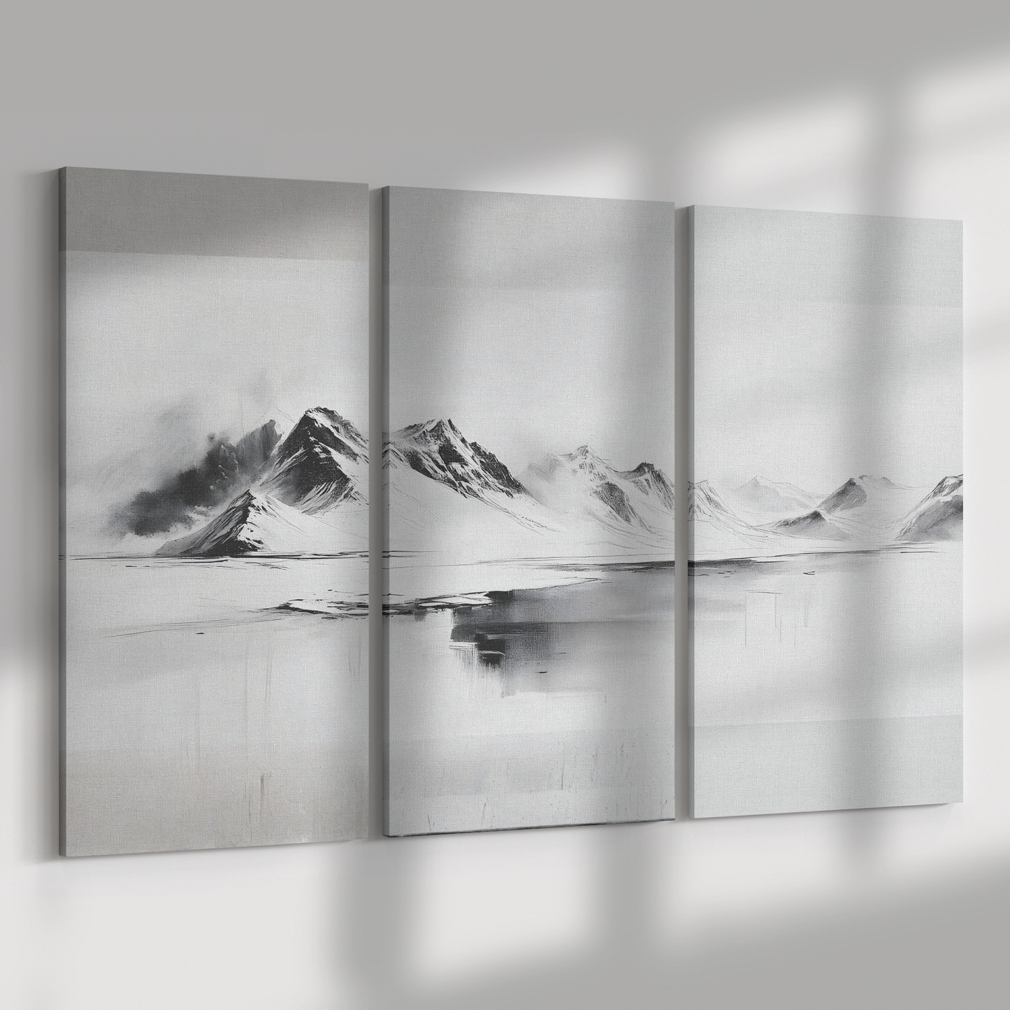 3 Piece snowy mountain Iceland Art