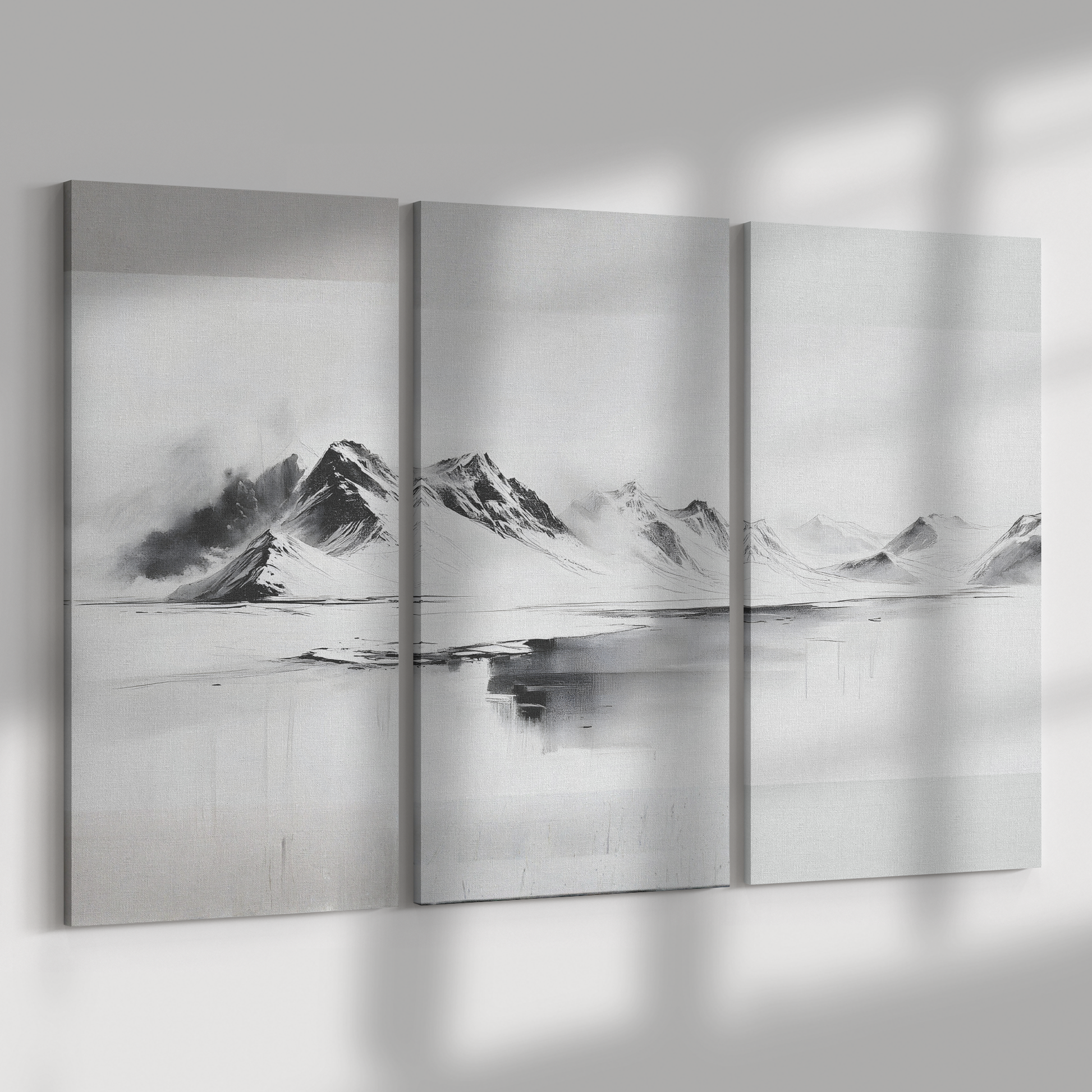 3 Piece snowy mountain Iceland Art