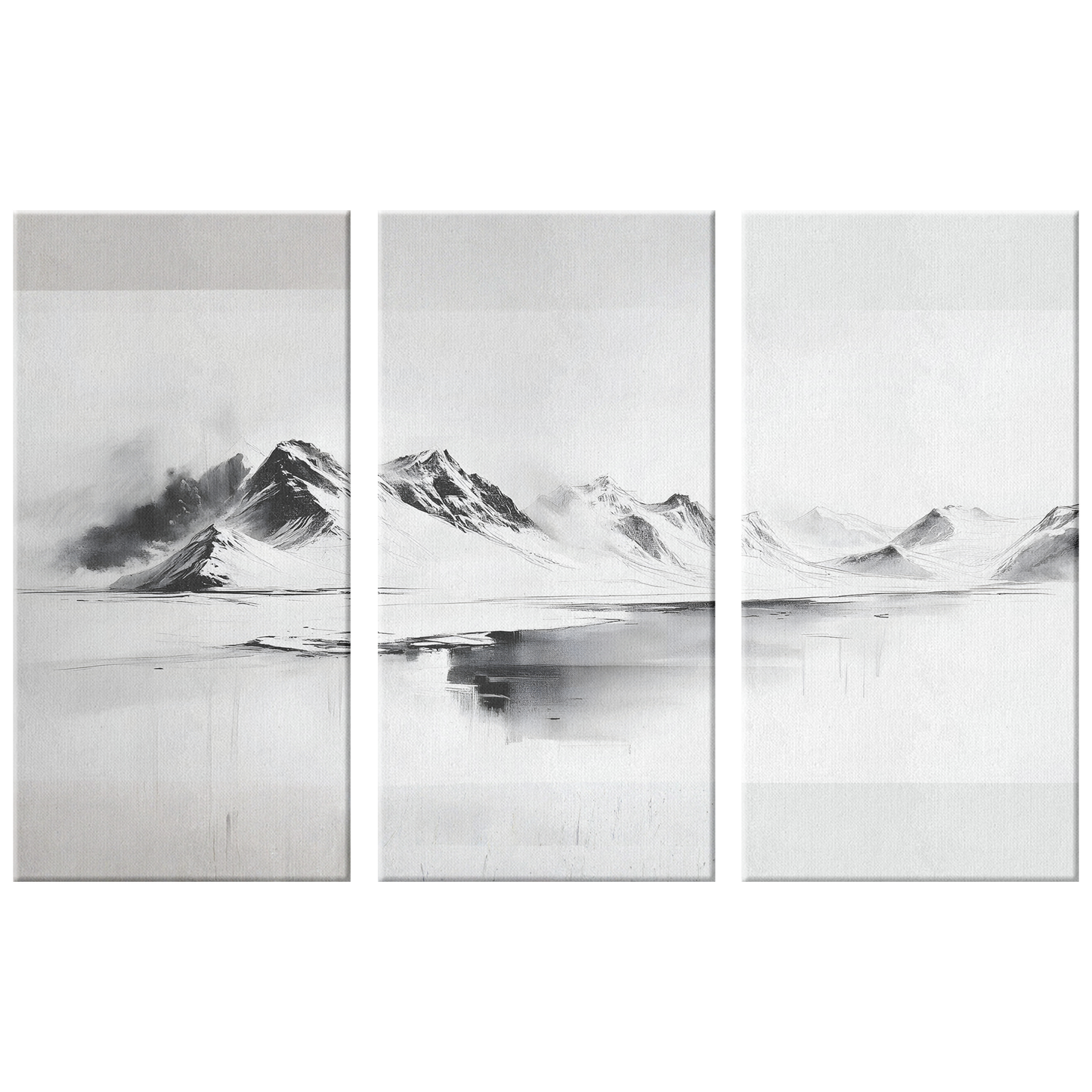 3 Piece snowy mountain Iceland Art