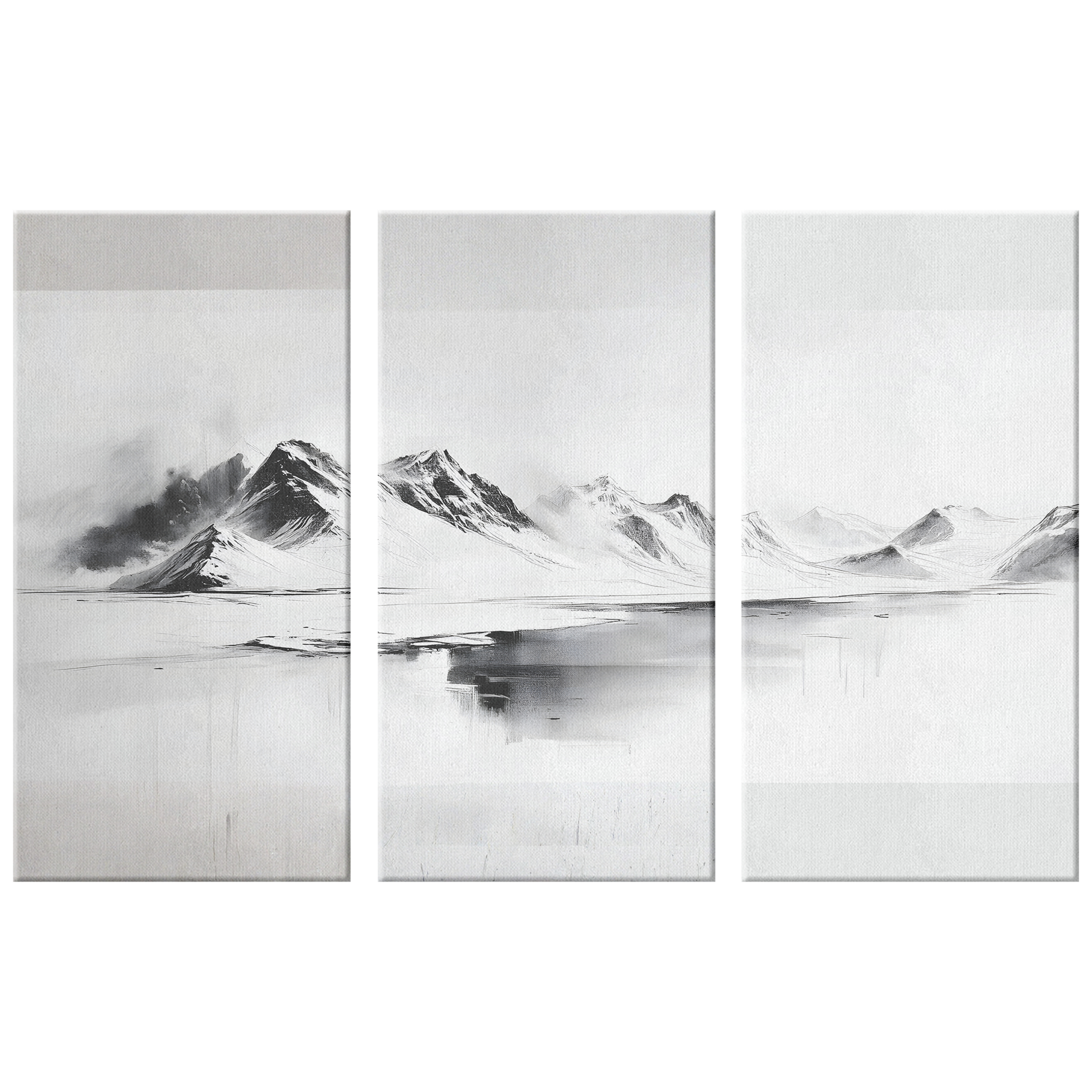 3 Piece snowy mountain Iceland Art