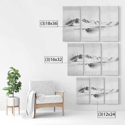 3 Piece snowy mountain Iceland Art