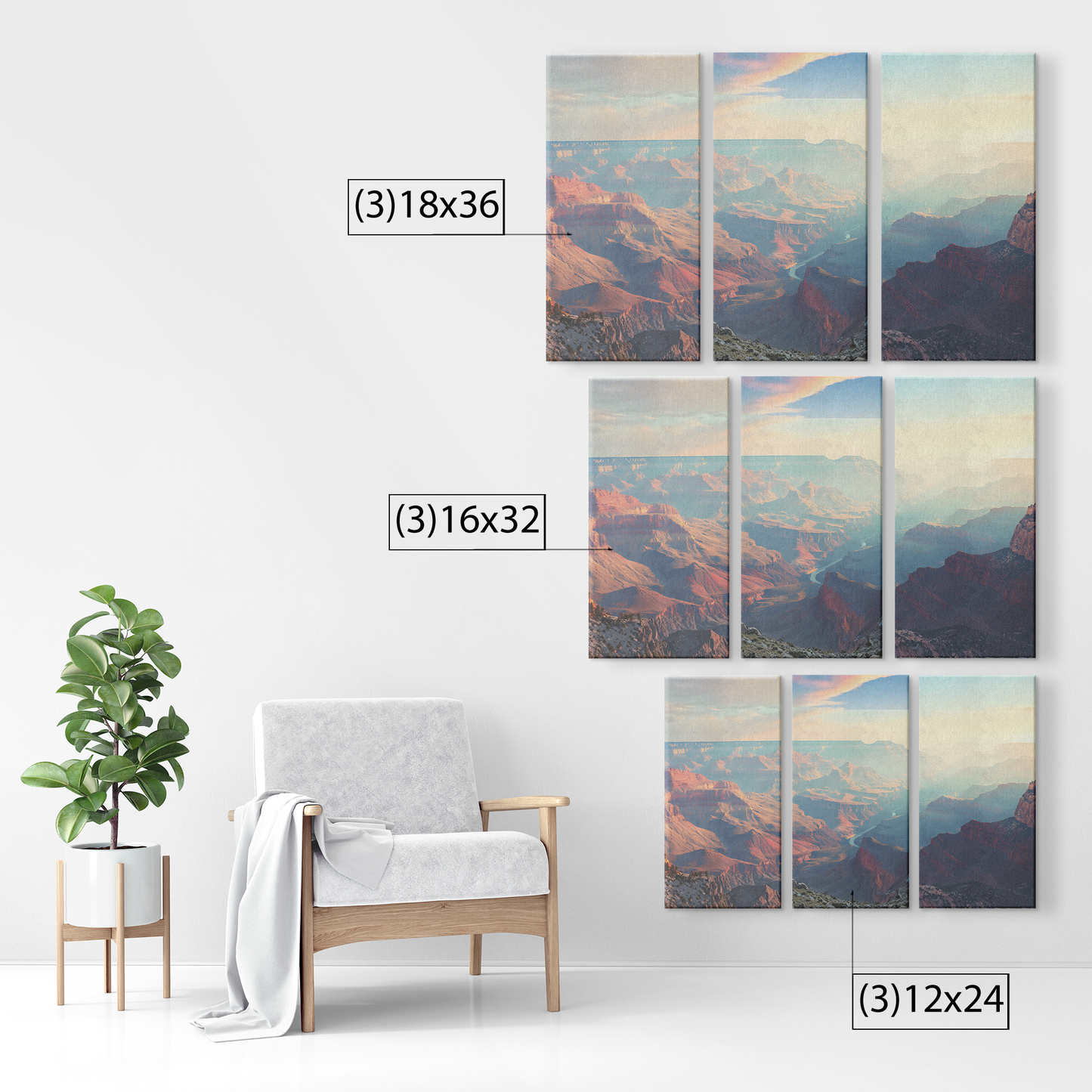 3 piece Hill Canvas