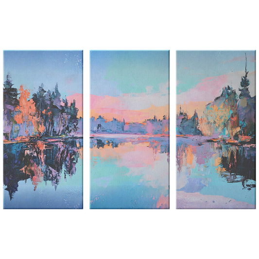 3 pieces Lake art canvas