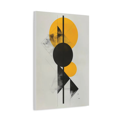 Bauhaus Circles — Yellow and Black Minimalist Print