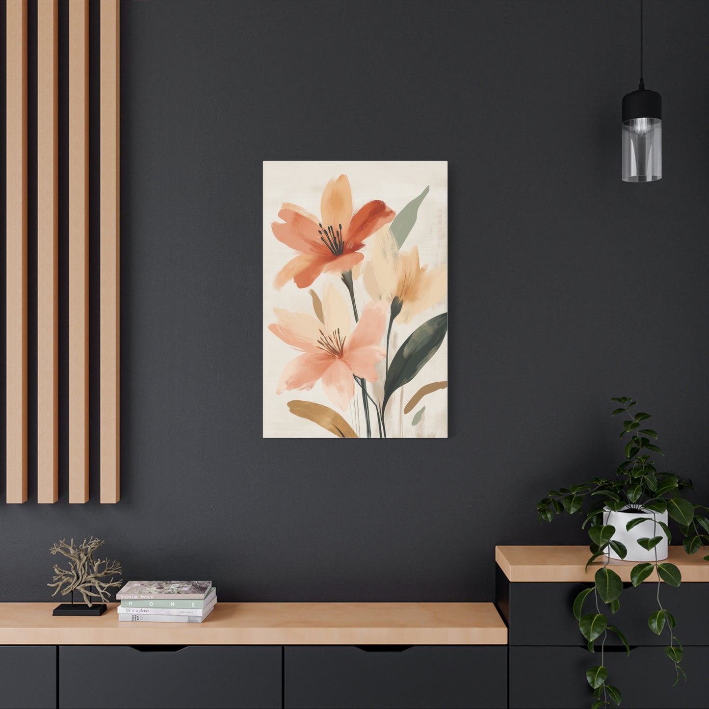Terracotta Blooms — Modern Floral Wall Art