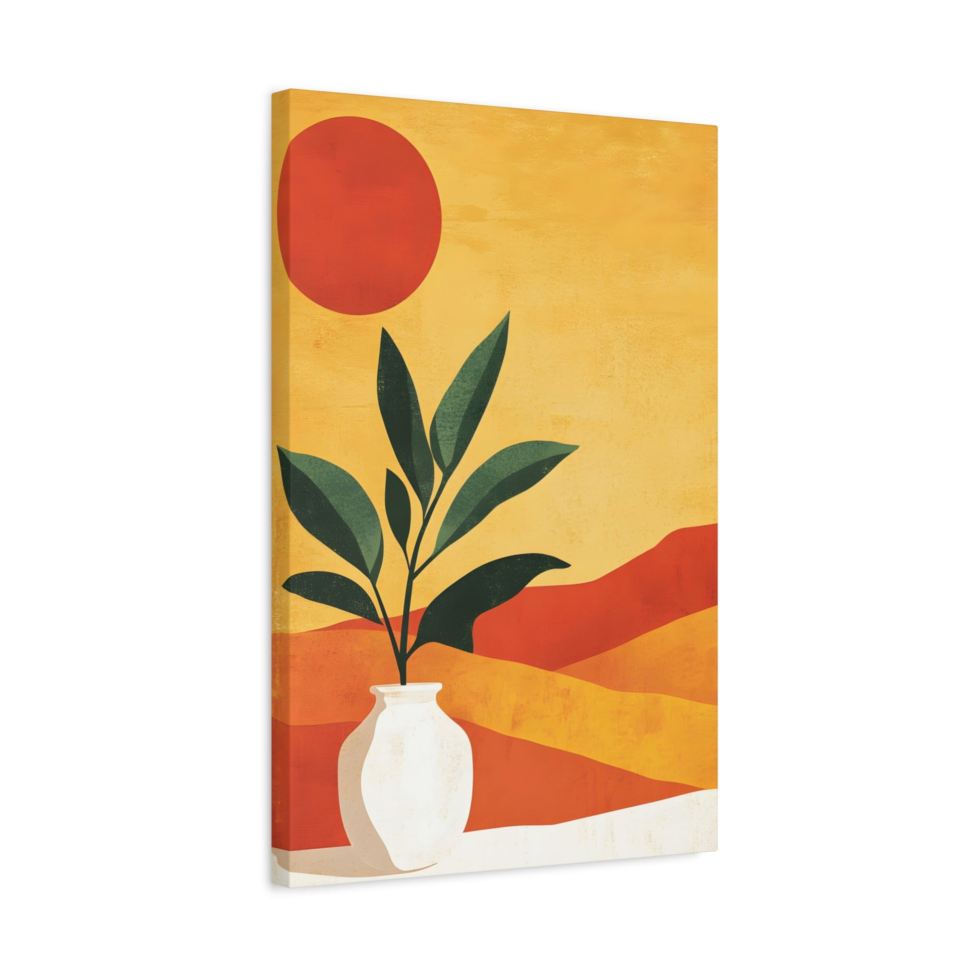 Desert Sun Plant Canvas — Matte Stretched Wall Art