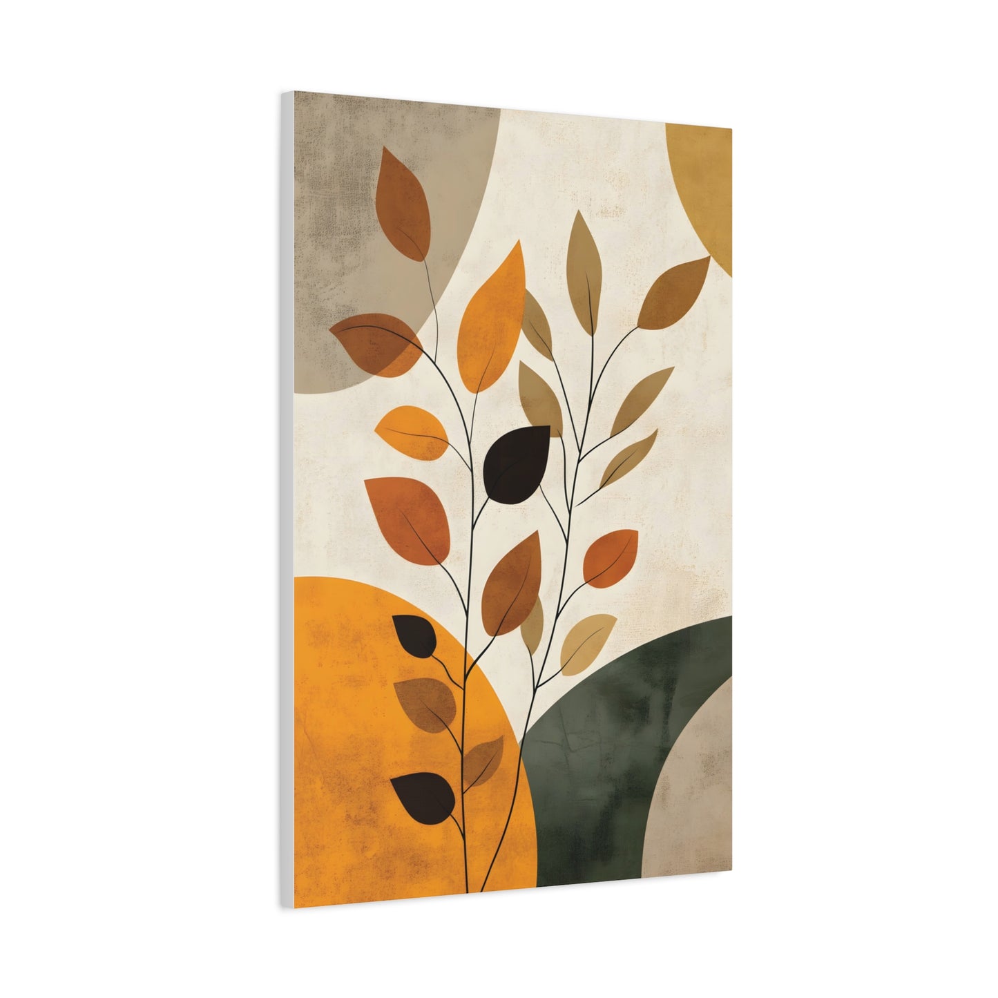 Boho Abstract Botanical Wall Art in Warm Earth Tones
