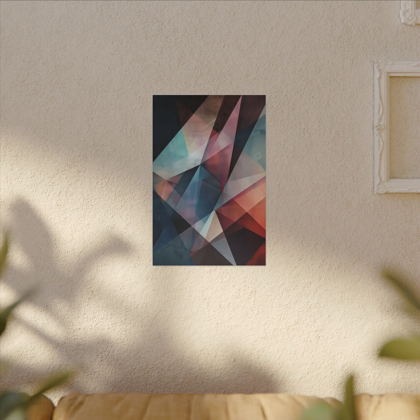 Abstract Shards Canvas Art: Deep Hues and Prismatic Depth