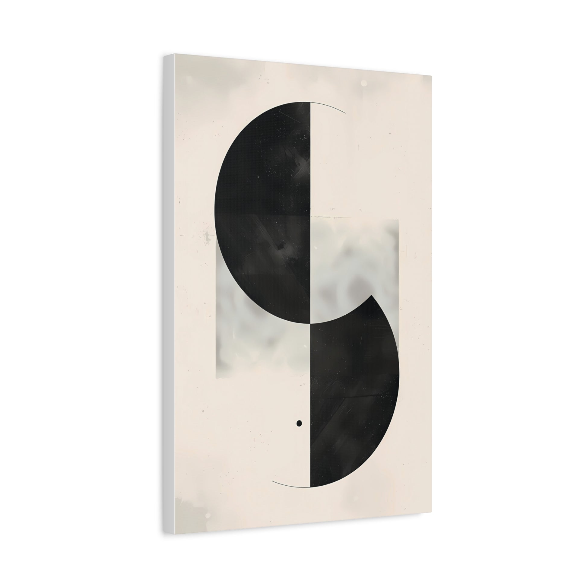 Duality — Black and White Abstract Circle Poster