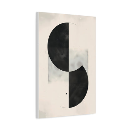 Duality — Black and White Abstract Circle Poster