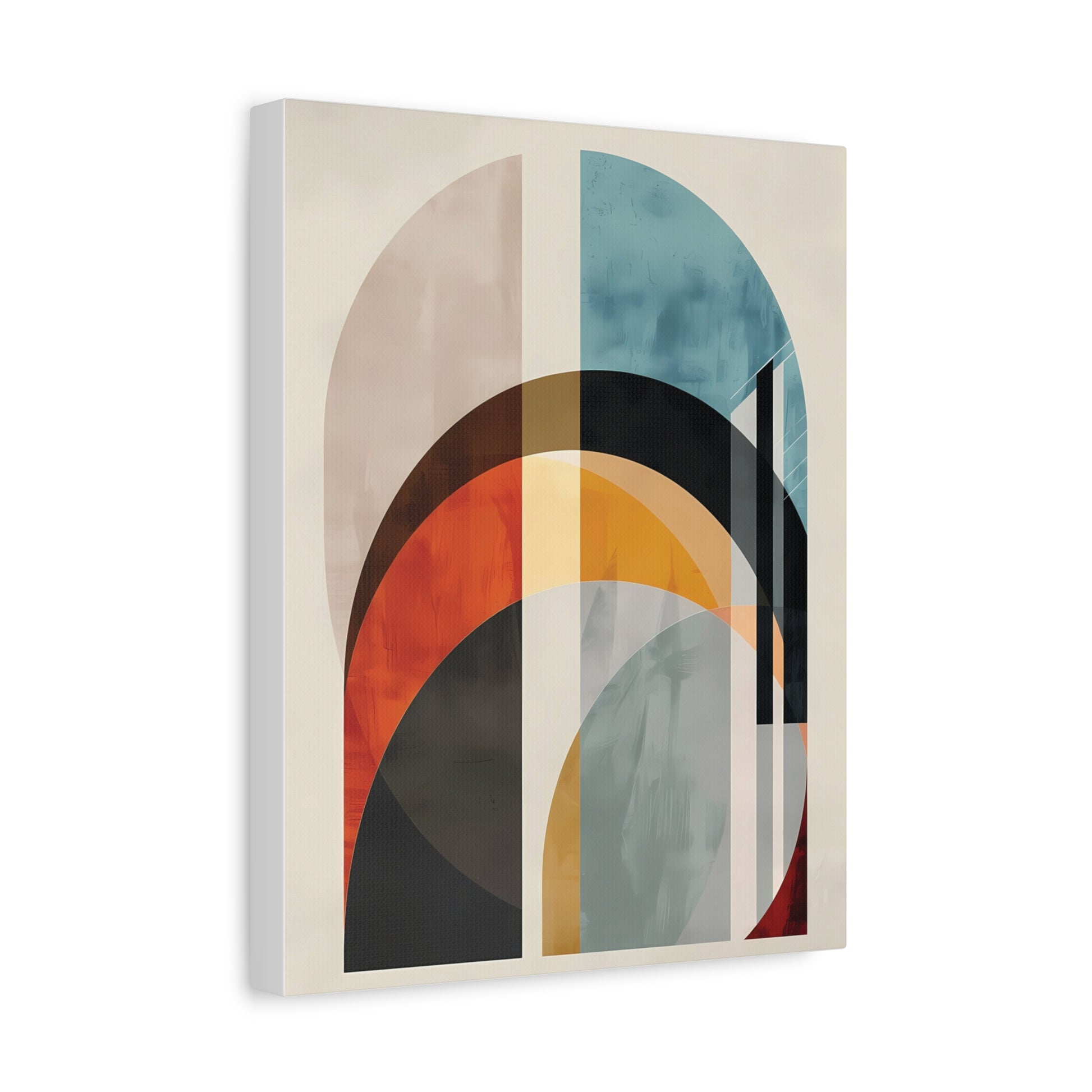 Abstract Archways Canvas Wall Art – Mid-Century Modern Stretched Print