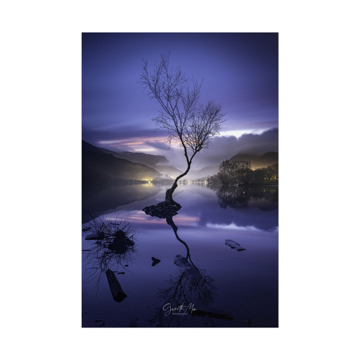 Llyn Padarn Evening Reflections Fine Art Print | By Photographer Gareth Mon Jones